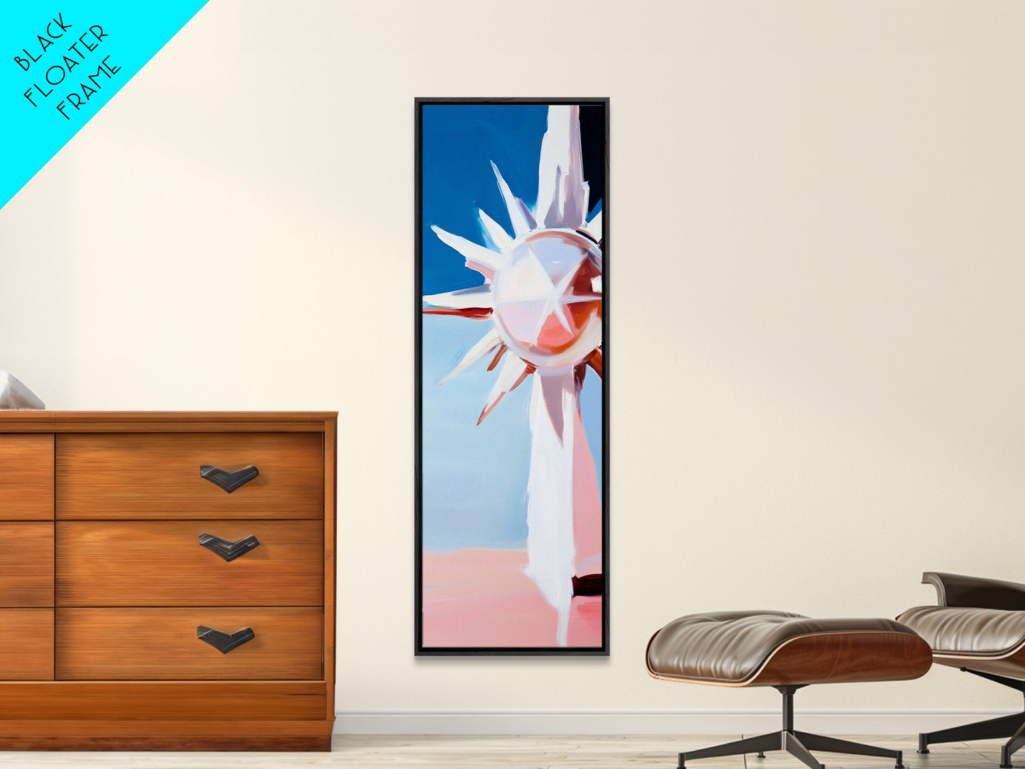 Sunburst Reflection, Abstract Sun, Pastel Art, Framed Canvas Print, Modern Wall Art, Minimalist Decor, Boho Sun Art, Entryway Wall Art