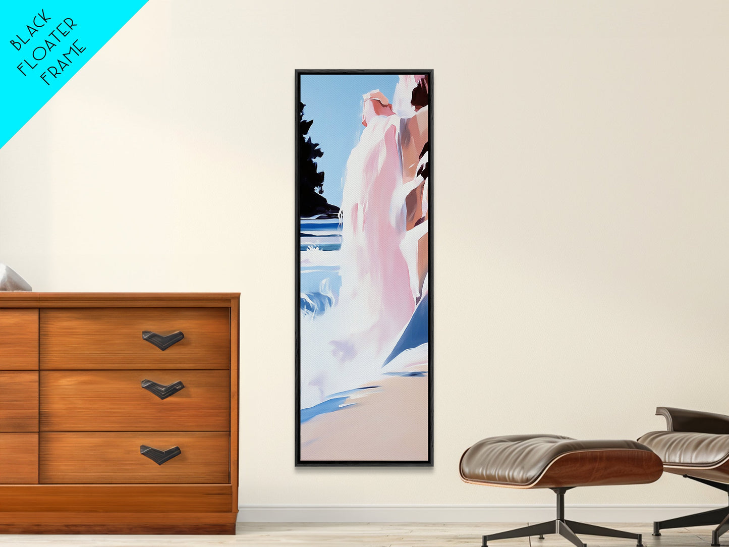 Waterfall Scene, Sunset Cascade, Nature Landscape, Framed Canvas Print, Adventure Art, Outdoor Escape, Mountain Home Decor, Office Wall Art