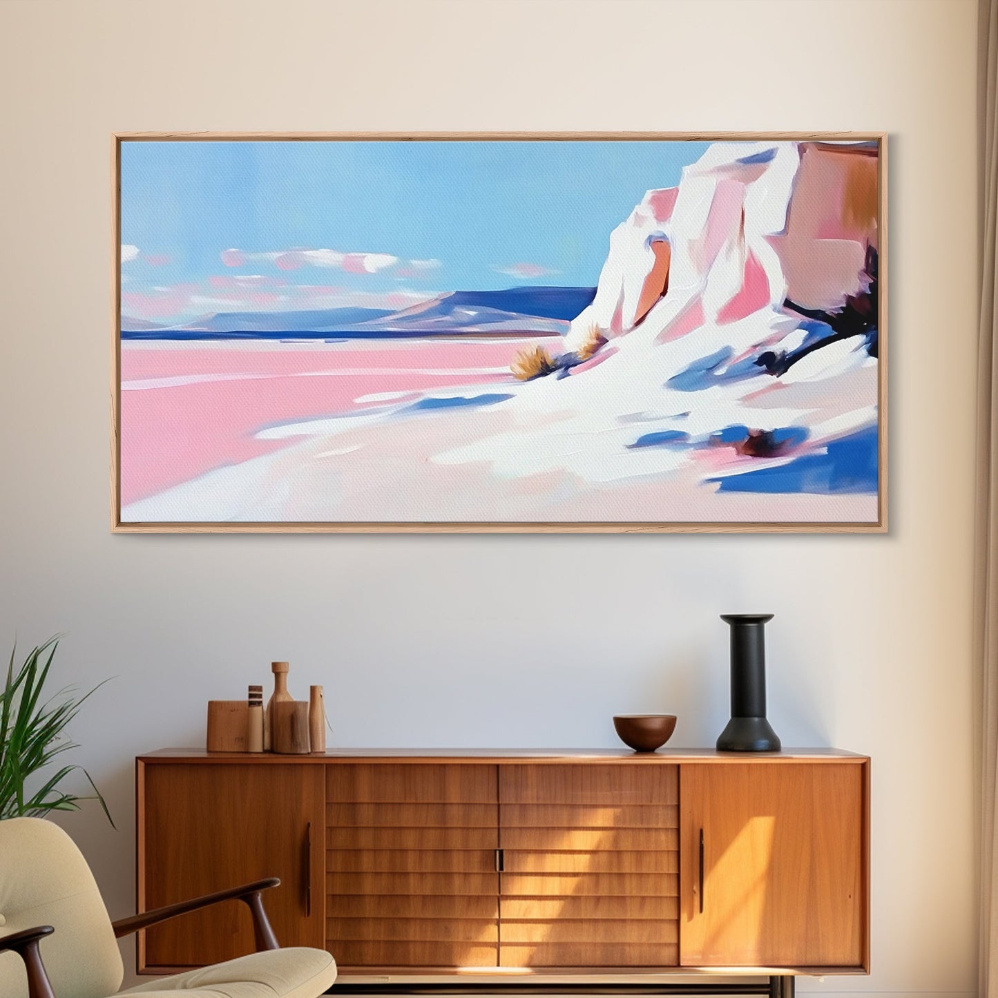 Desert Oasis, Sandstone Cliffs, Southwest Serenity, Canvas Print, Boho Wall Art, Earthy Decor, Rustic Bedroom Art, Scenic Escape