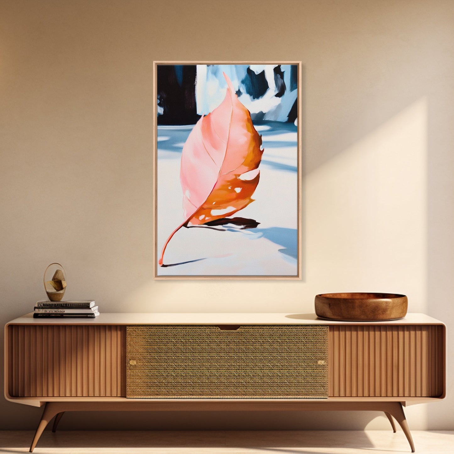 Autumn Leaf, Seasonal Art, Nature Wall Decor, Canvas Print, Fall Home Decor, Minimalist Artwork, Botanical Art, Bedroom Wall Art