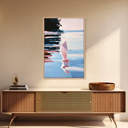 Ocean Reflection, Sunset, Water Art, Framed Canvas Print, Coastal Wall Art, Minimalist Decor, Beach House Art, Modern Seascape