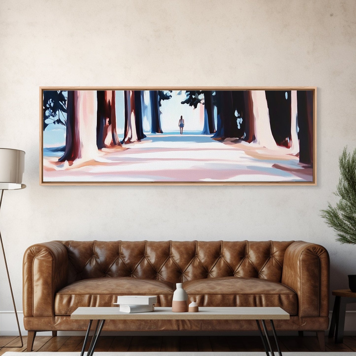 Forest Walk, Nature Landscape, Tranquil Wall Art, Canvas Print, Serene Woodland Painting, Nature Art, Bedroom Decor, Landscape Art