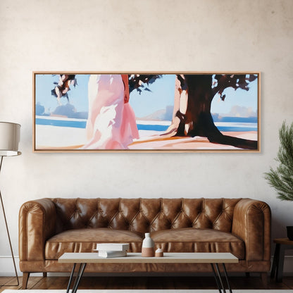 Sunlit Pathway, Dreamy Nature Art, Romantic Forest Scene, Earth Tones, Framed Canvas Print, Cozy Home Decor, Hallway Statement Piece