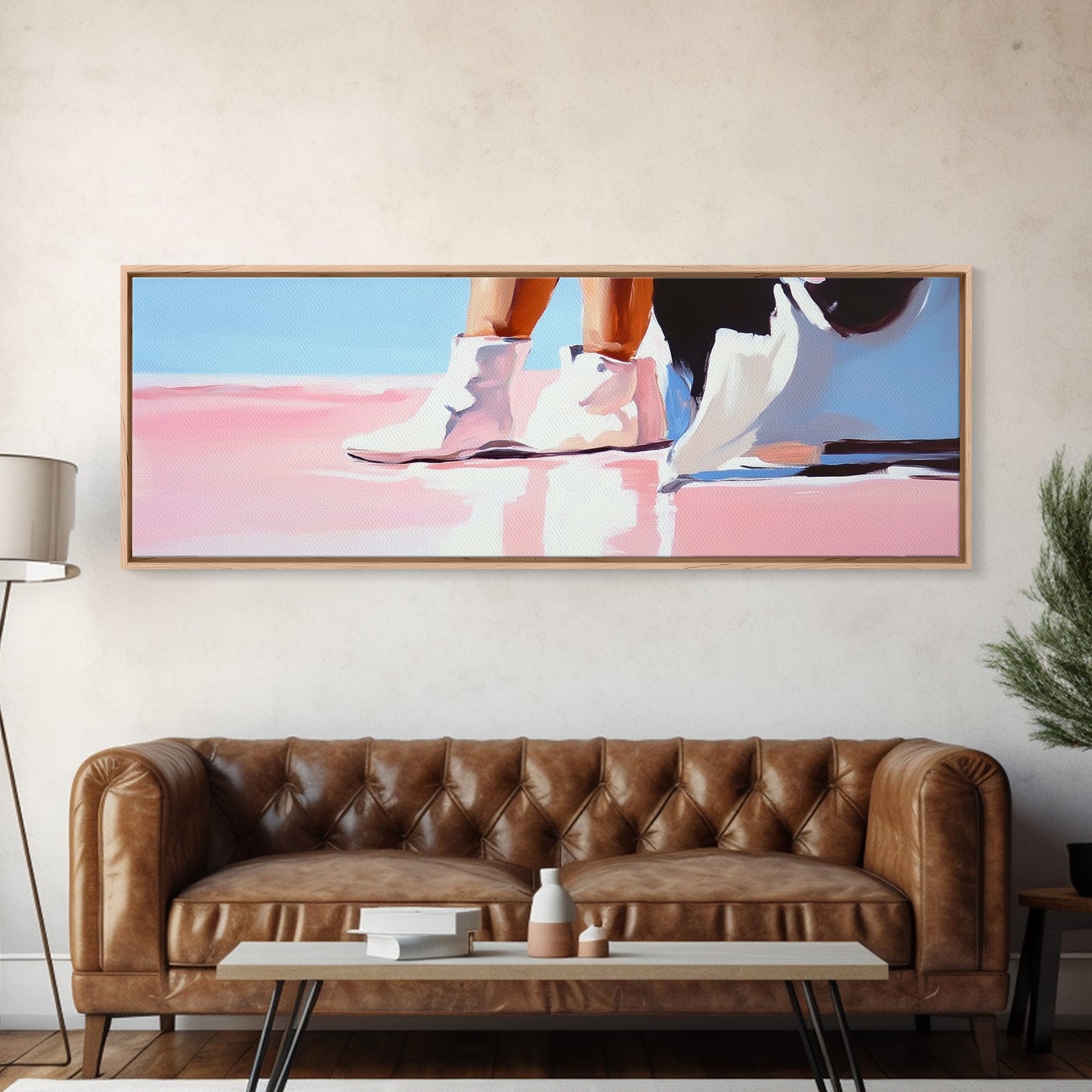 White Boots, Fashion Aesthetic, Modern Chic, Canvas Print, Stylish Wall Art, Minimalist Home Decor, Fashion Illustration, Trendy Artwork