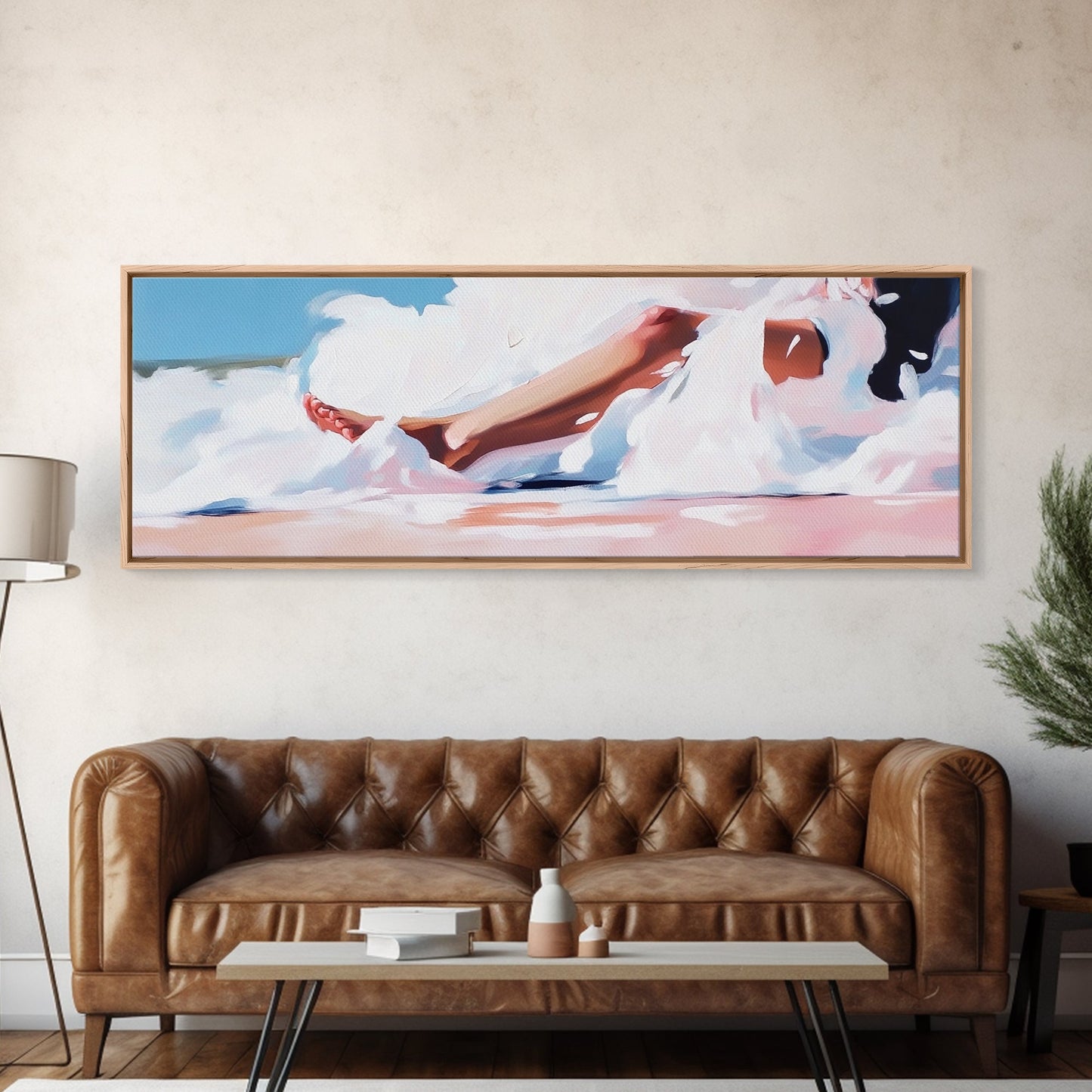 Ocean Waves, Soft Sand, Relaxing Beach, Canvas Print, Coastal Home Decor, Minimalist Seascape, Tranquil Wall Art, Bedroom Artwork