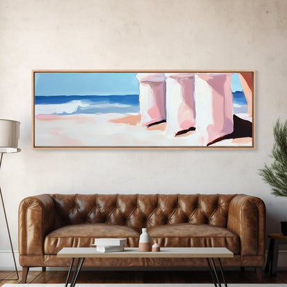 Meereslandschaftsgemälde, minimalistische Strandkunst, Druck „Küstenbrise“, maritime Dekoration, Geschenk für Meeresliebhaber, Leinwanddruck