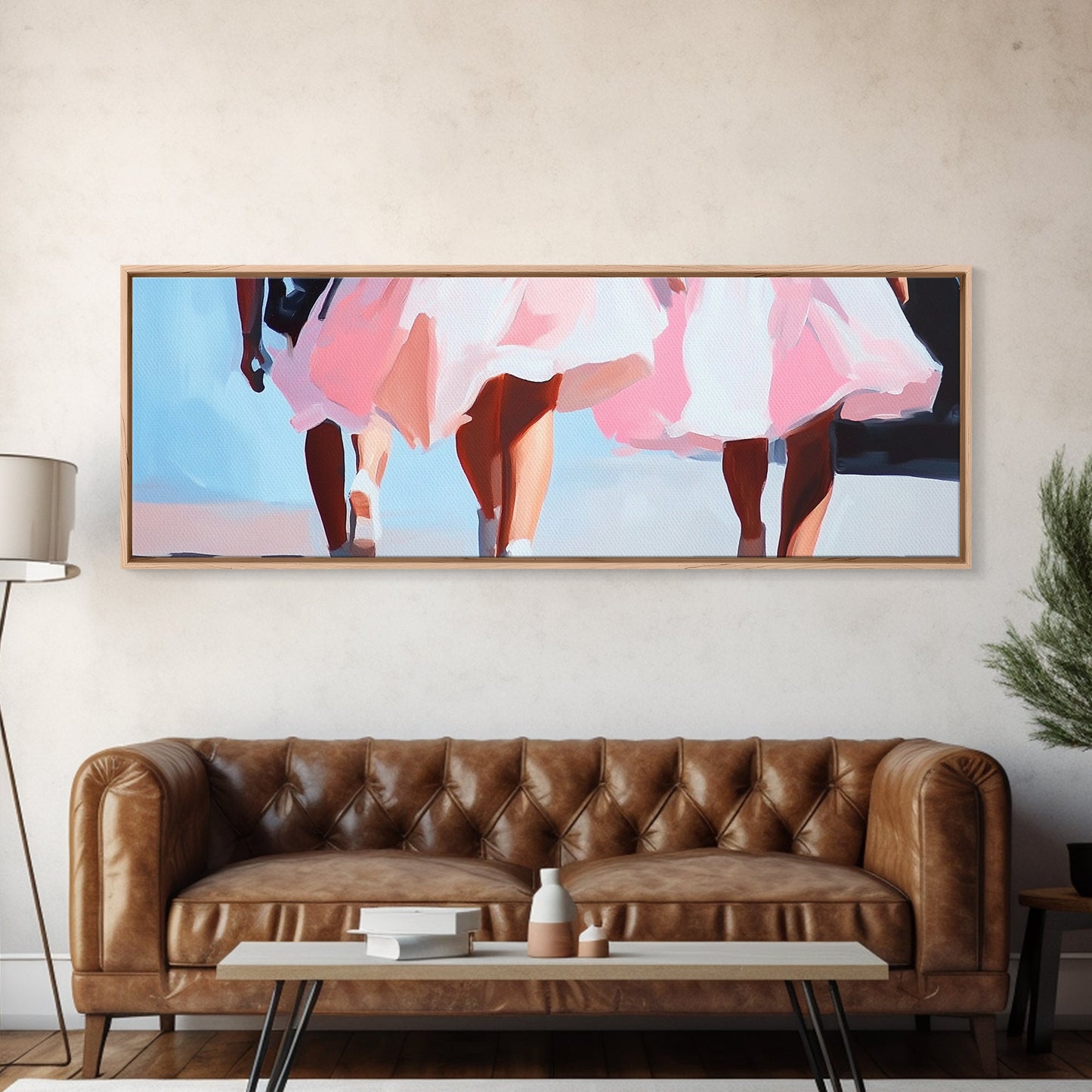 Pink Dresses, Ballet Art, Modern Feminine Decor, Canvas Print, Elegant Wall Art, Chic Minimalist Art, Aesthetic Bedroom Wall Art