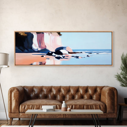 Seascape, Cliffside Waves, Coastal Art, Ocean Landscape, Canvas Print, Nautical Decor, Living Room Art, Boho Wall Art, Beach House Style