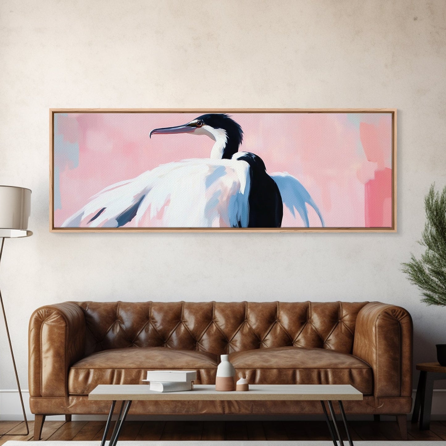 Graceful Heron, Coastal Bird Art, Minimalist Nature Decor, Canvas Print, Serene Wildlife, Living Room Wall Art, Boho Beach House