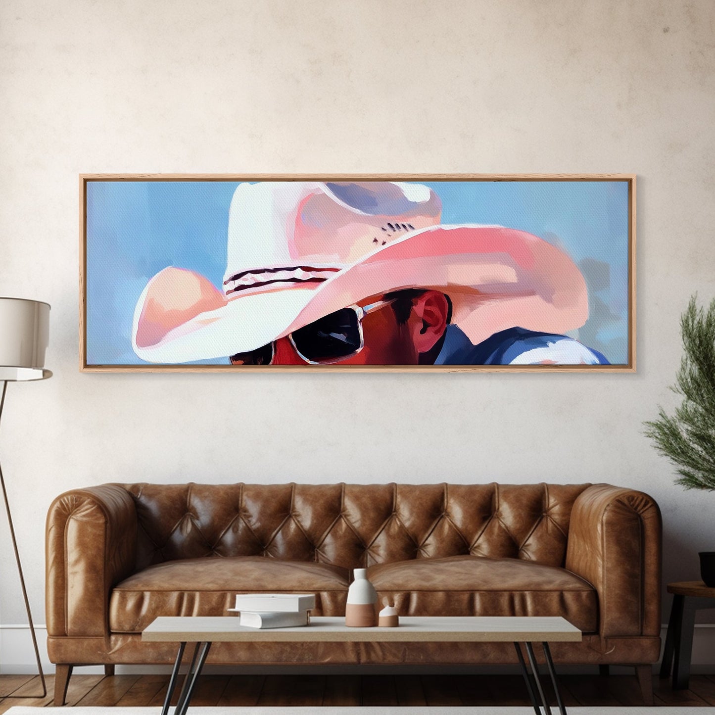Cowboy Portrait, Western Aesthetic, Rustic Country Art, Canvas Print, Southern Style, Vintage Americana, Man Cave Wall Art
