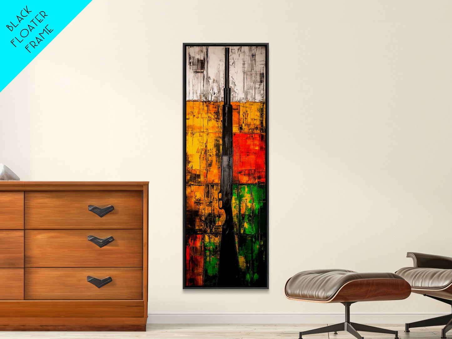 Shotgun Painting, Rustic Hunting, Framed Canvas Print, Man Cave Wall Art, Western Decor, Cabin Artwork, Bold Statement Piece