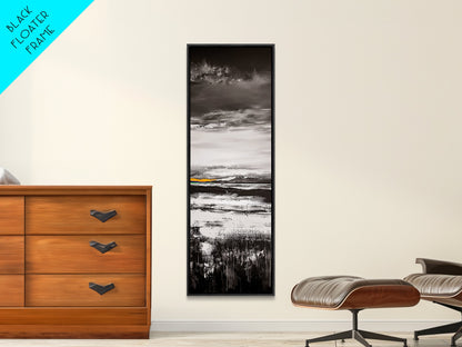 Moody Landscape Art, Black and White Painting, Nature Inspired Wall Decor, Rustic Home Accent, Modern Minimalist Style, Canvas Print