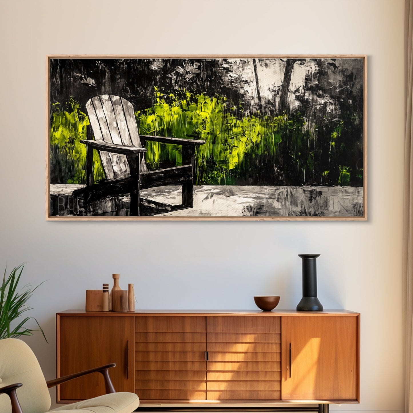 Adirondack Chair, Rustic Decor, Outdoor Art, Nature Print, Cabin Wall Art, Country Home Decor, Farmhouse Wall Art, Framed Canvas Print