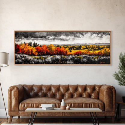 Autumn Foliage, Fall Trees, Seasonal Art, Canvas Print, Colorful Wall Art, Nature Decor, Thanksgiving Gift, Living Room Aesthetic