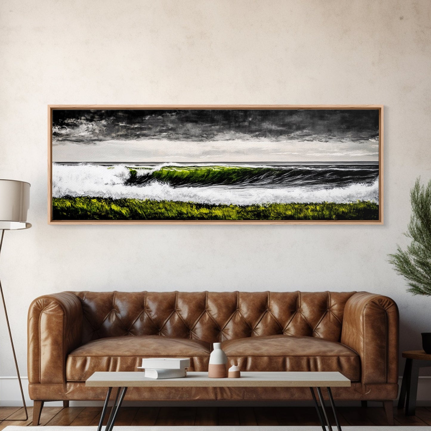 Ocean Wave, Coastal Wall Art, Black and White Print, Framed Canvas Print, Nautical Decor, Surf Art, Modern Home Decor