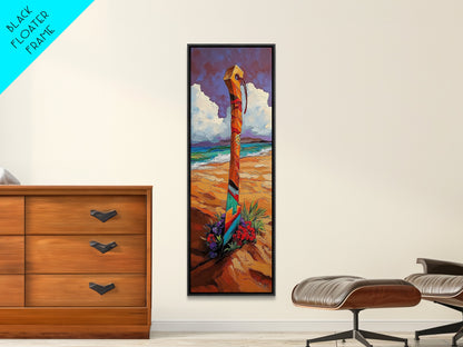 Beach Sword, Coastal Flowers, Tropical Beach Art, Vibrant Ocean Decor, Nautical Boho Style, Entryway Accent, Canvas Print