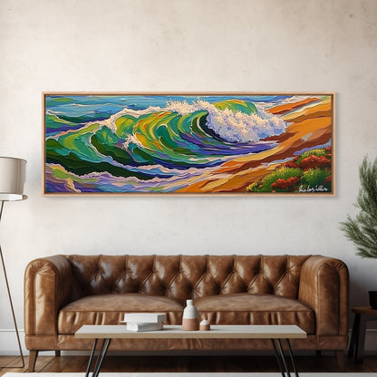 Ocean Wave, Coastal Vibes, Color Splash, Sea Breeze, Canvas Print, beach lover gift, surfing decor, beach house wall art