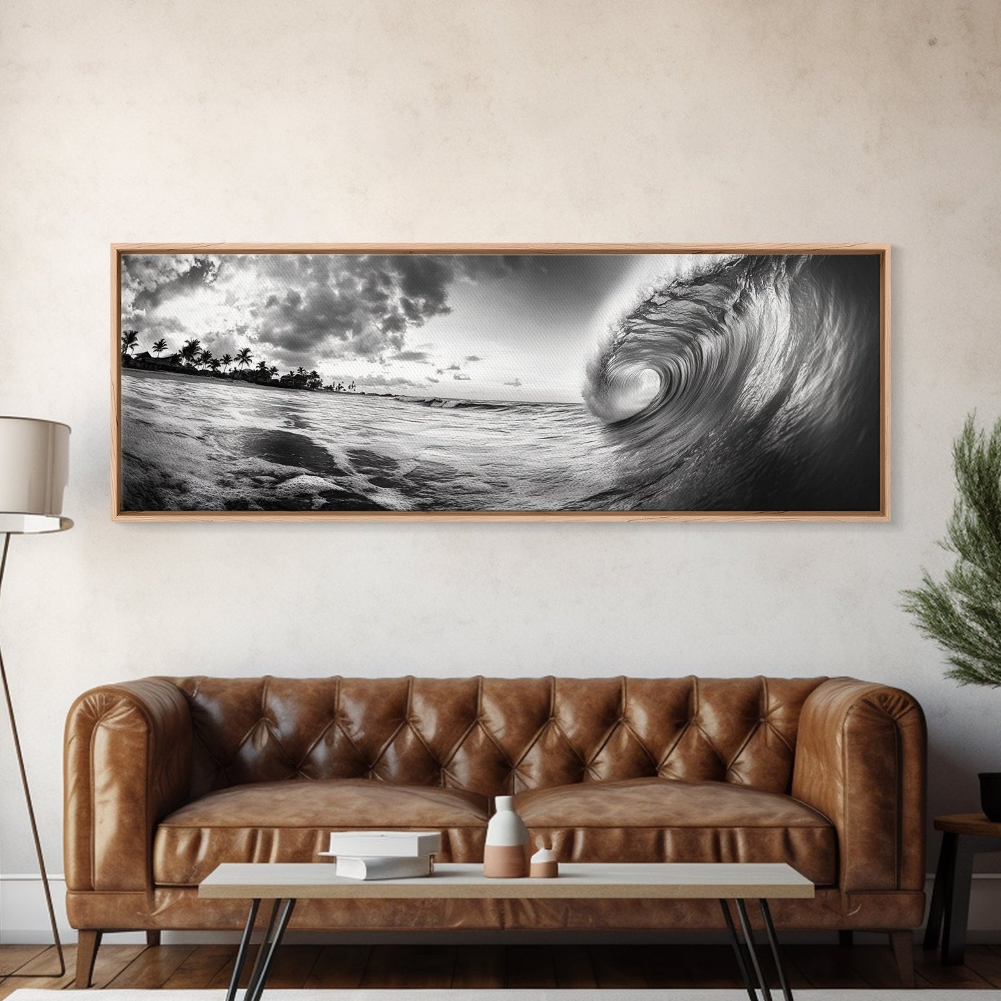 Barrel Wave Curl, Surfer's Dream, Ocean Power, Framed Canvas Print, Coastal Wall Art, Beach House Decor, Surf Photography