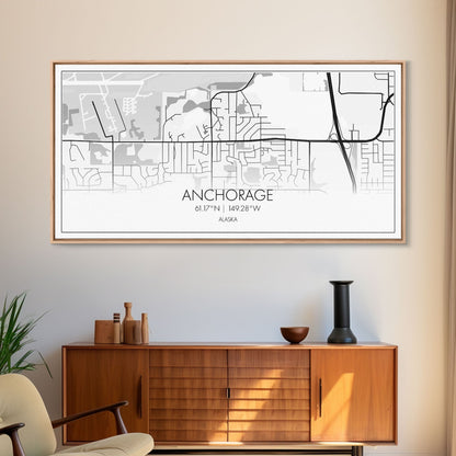 Anchorage Street Map, Alaska Map, Map Print, Modern Art, Wall Art, Canvas Print, Bedroom Décor, City Map Wall Art, Minimalist Décor, Prints