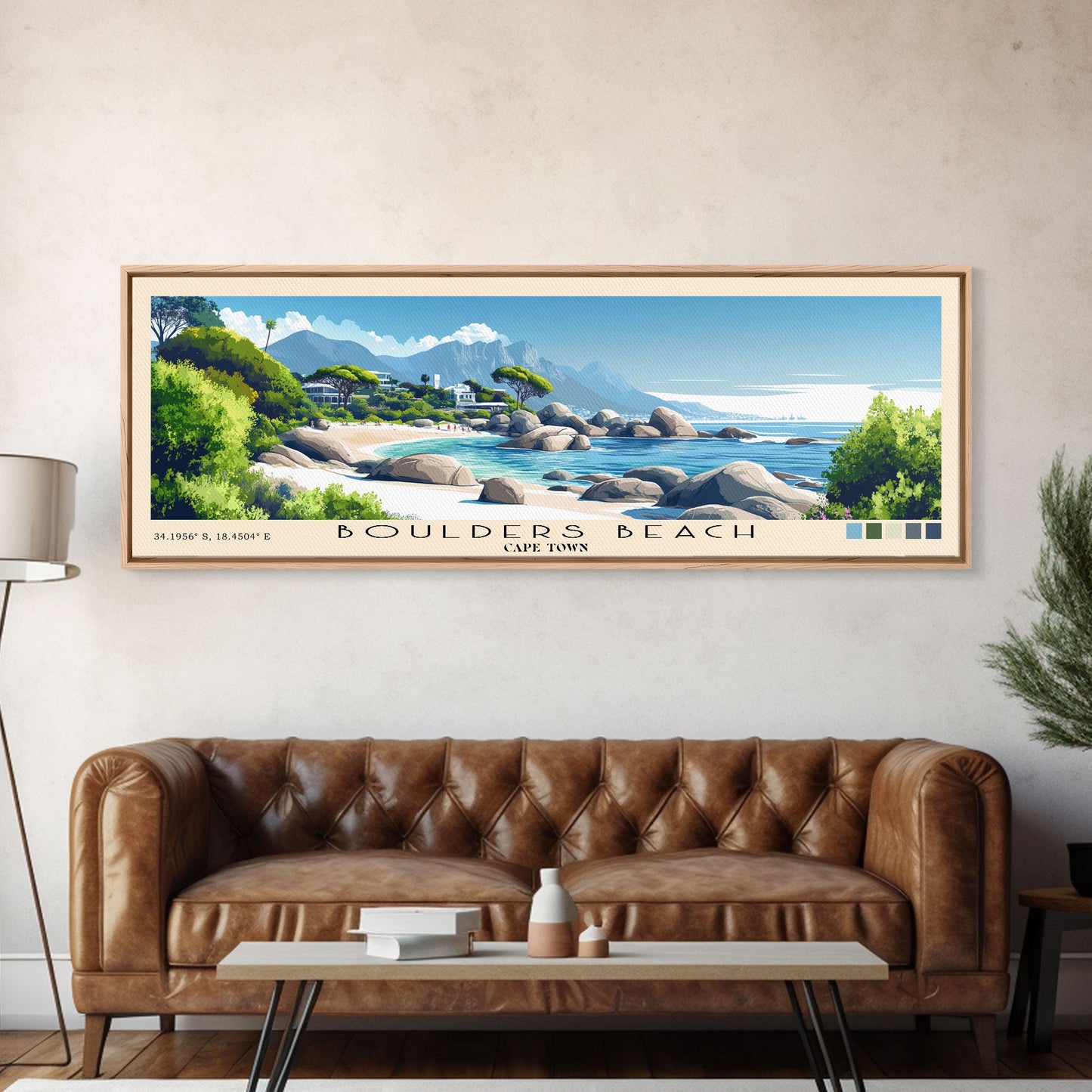 Boulders Beach, Cape Town Panoramic Print, Vacation Gift, Cape Town Wall Art, Vacation Wall Art, Vacatation Memories, Beach Decor, Beach Or Lakehouse Art