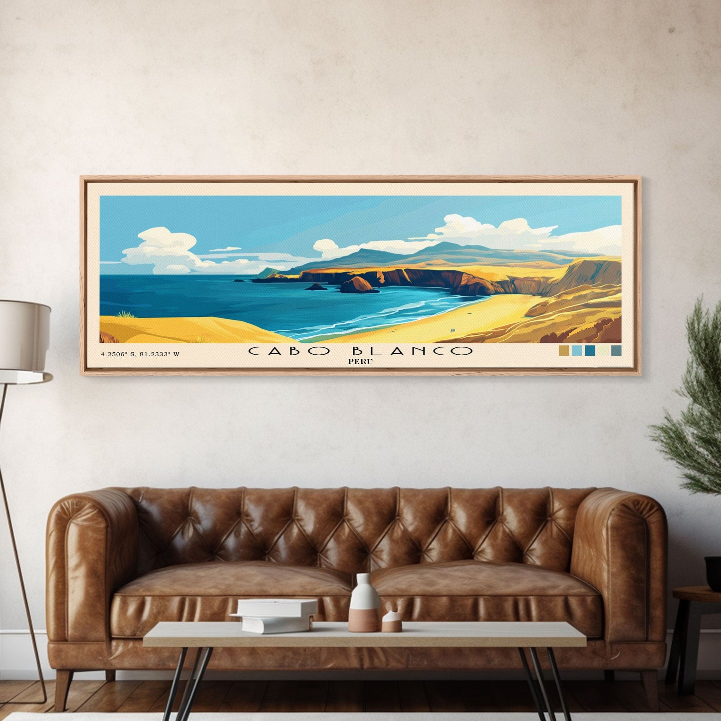 Cabo Blanco, Peru Panoramic Print, Vacation Gift, Peru Wall Art, Vacation Wall Art, Vacatation Memories, Beach Decor, Beach Or Lakehouse Art