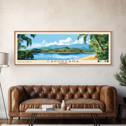 Capurgana, Colombia Panoramic Beach Print, Vacation Gift, Colombia Wall Art, Beach Painting, Beach Decor, Beach Painting