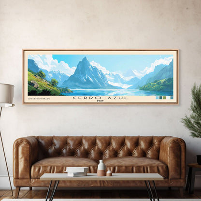 Cerro Azul, Peru Panoramic Print, Vacation Gift, Peru Wall Art, Beach Painting, Beach Decor, Large Wall Art, Wood Frame Art
