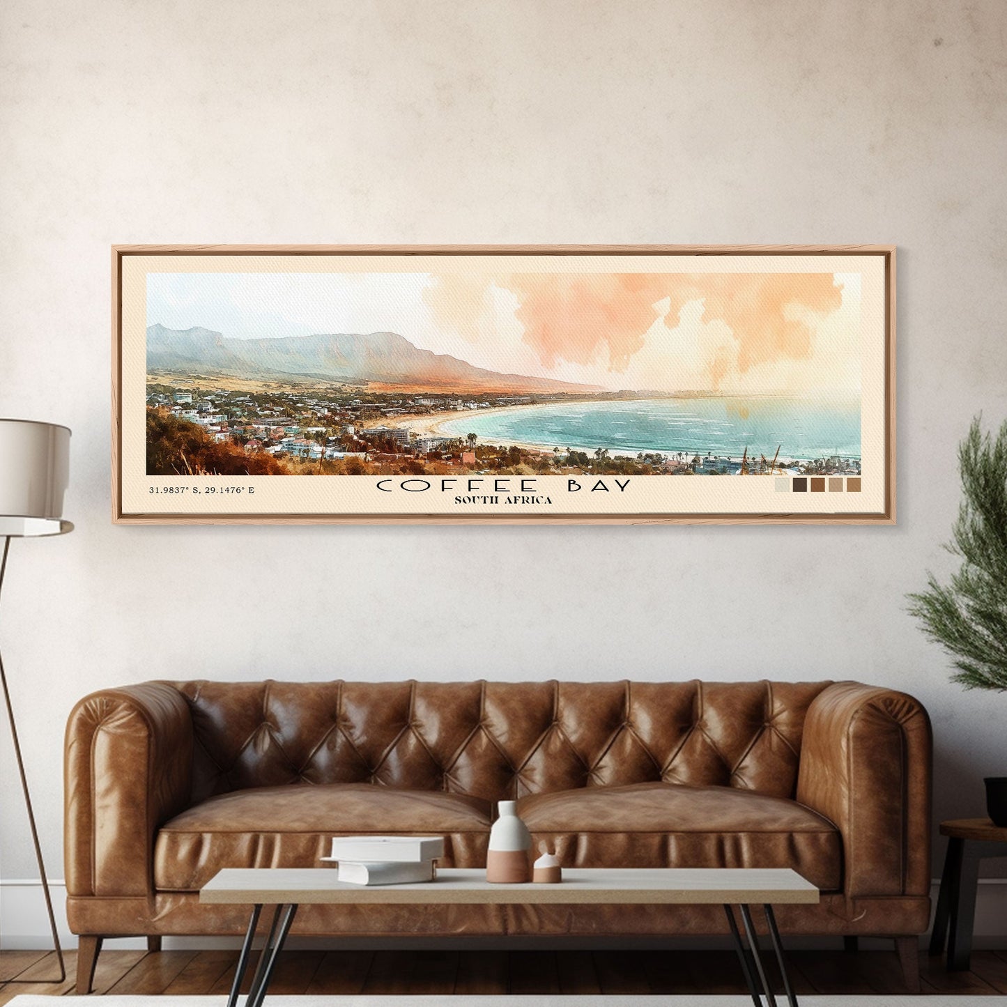 Coffee Bay, South Africa Watercolor Print, Vacation Gift, South Africa Wall Art, Beach Painting, Beach Decor, Large Wall Art, Wood Frame Art