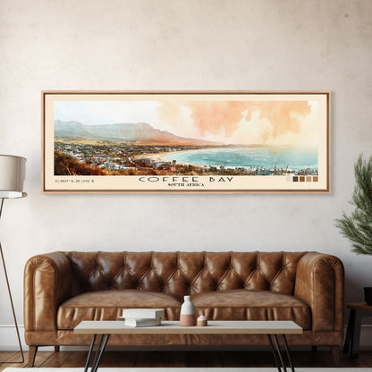 Coffee Bay, South Africa Watercolor Print, Vacation Gift, South Africa Wall Art, Beach Painting, Beach Decor, Large Wall Art, Wood Frame Art