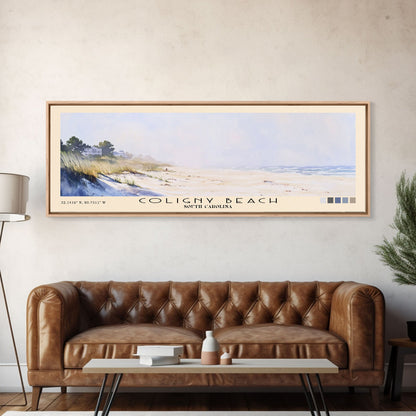 Coligny Beach, South Carolina Watercolor Print, Vacation Gift, South Carolina Wall Art, Beach Painting, Beach Decor, Large Wall Art, Wood Frame Art