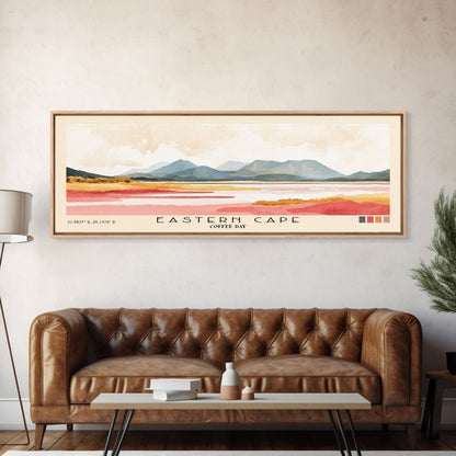 Eastern Cape, Coffee Bay Watercolor Print, Vacation Gift, Coffee Bay Wall Art, Beach Painting, Beach Decor, Large Wall Art, Wood Frame Art