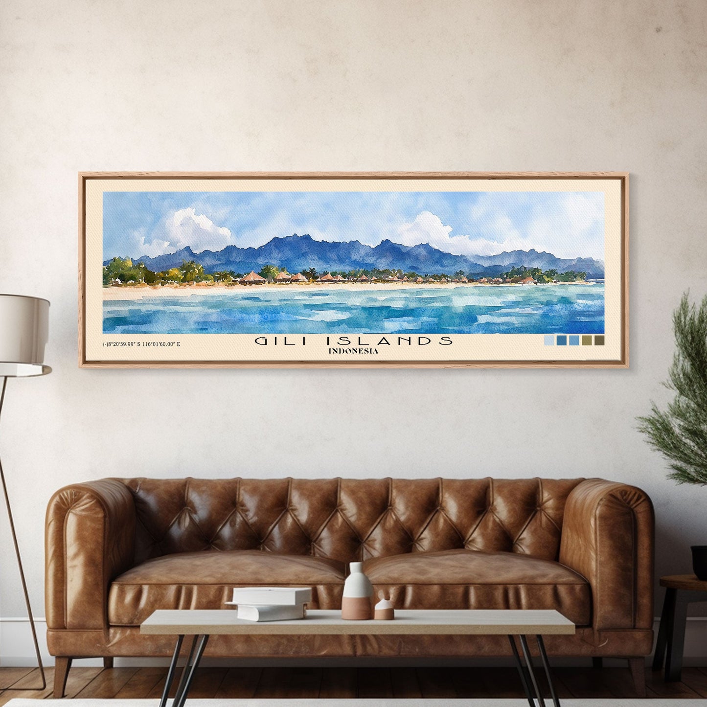 Gili Islands, Indonesia Watercolor Beach Print, Vacation Gift, Indonesia Wall Art, Beach Painting, Beach Decor, Beach Painting