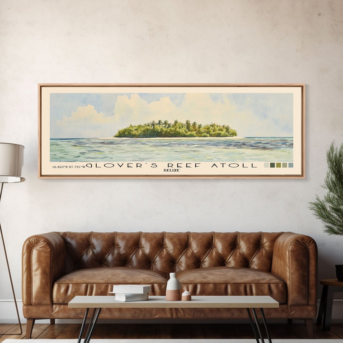Glover’s Reef Atoll, Belize Watercolor Beach Print, Vacation Gift, Belize Wall Art, Beach Painting, Beach Decor, Beach Painting
