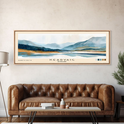 Kearvaig, Scotland Watercolor Print, Vacation Gift, Scotland Wall Art, Beach Painting, Beach Decor, Large Wall Art, Wood Frame Art