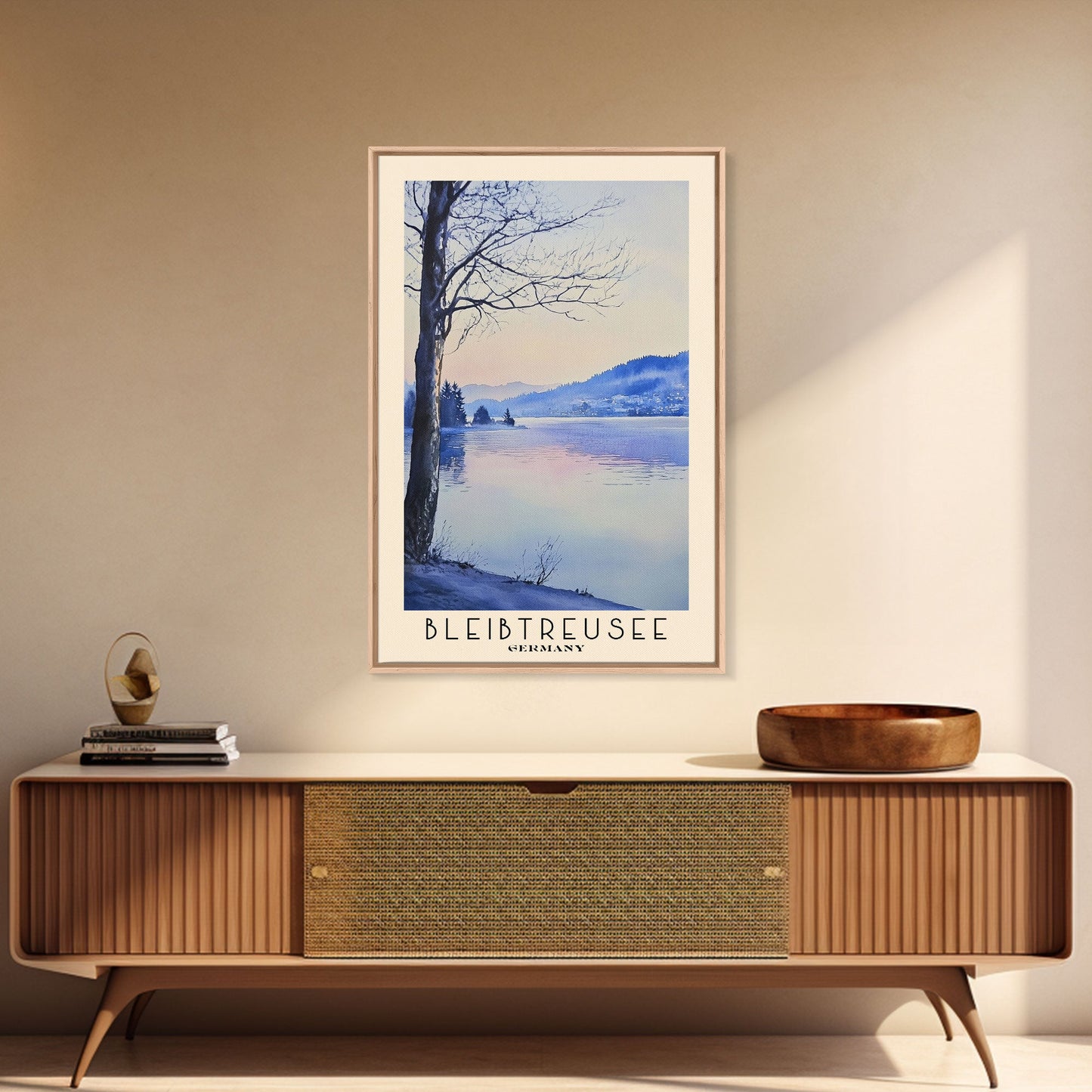 Bleibtreusee, Germany Watercolor Beach Print, Vacation Gift, Germany Wall Art, Beach Painting, Beach Decor, Beach Painting