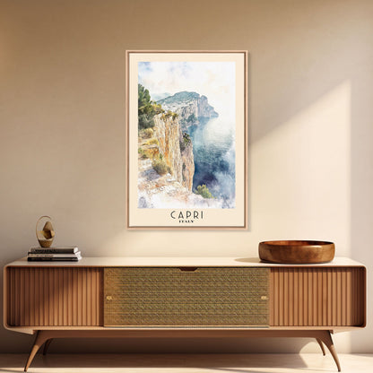 Capri, Italy Watercolor Beach Print, Vacation Gift, Italy Wall Art, Beach Painting, Beach Decor, Beach Painting