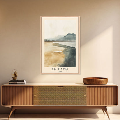 Chicama, Peru Watercolor Beach Print, Vacation Gift, Peru Wall Art, Beach Painting, Beach Decor, Beach Painting