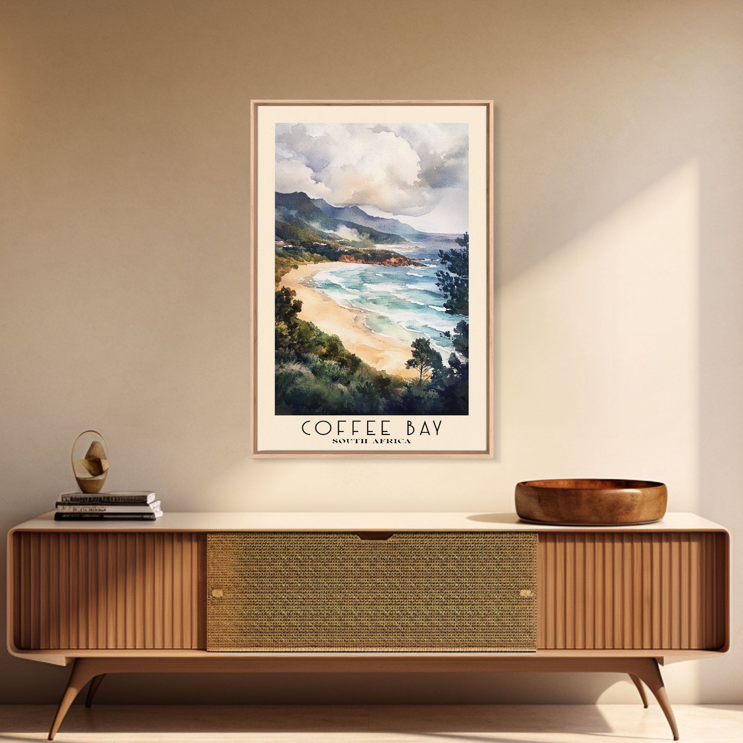 Coffee Bay, South Africa Watercolor Beach Print, Vacation Gift, South Africa Wall Art, Beach Painting, Beach Decor, Beach Painting