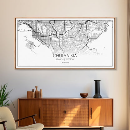 Chula Vista Street Map, California Map, Map Print, Modern Art, Wall Art, Canvas Art, Laundry Room Décor, Homeschool Wall Art, Over Bed Art