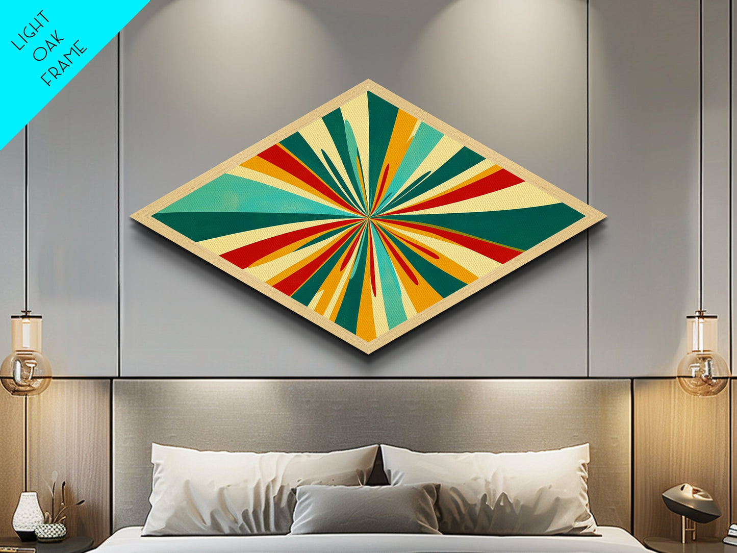 Pastel Flow Diamond Shaped Canvas Textured Print pastel wall art pink mint abstract bedroom decor trendy dorm aesthetic soft modern gift