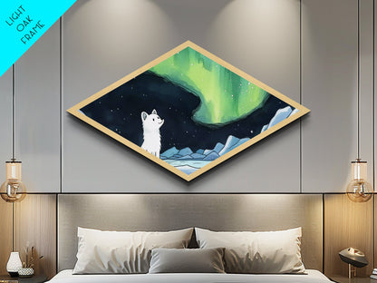 Wolves On The Beach, Framed Canvas Art Print, Coastal Decor