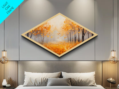 Diamond Shaped Coastal Breeze Scene Canvas Art Print Beach Ocean Seascape Wall Decor Nautical Home Accent with Soaring Seagulls