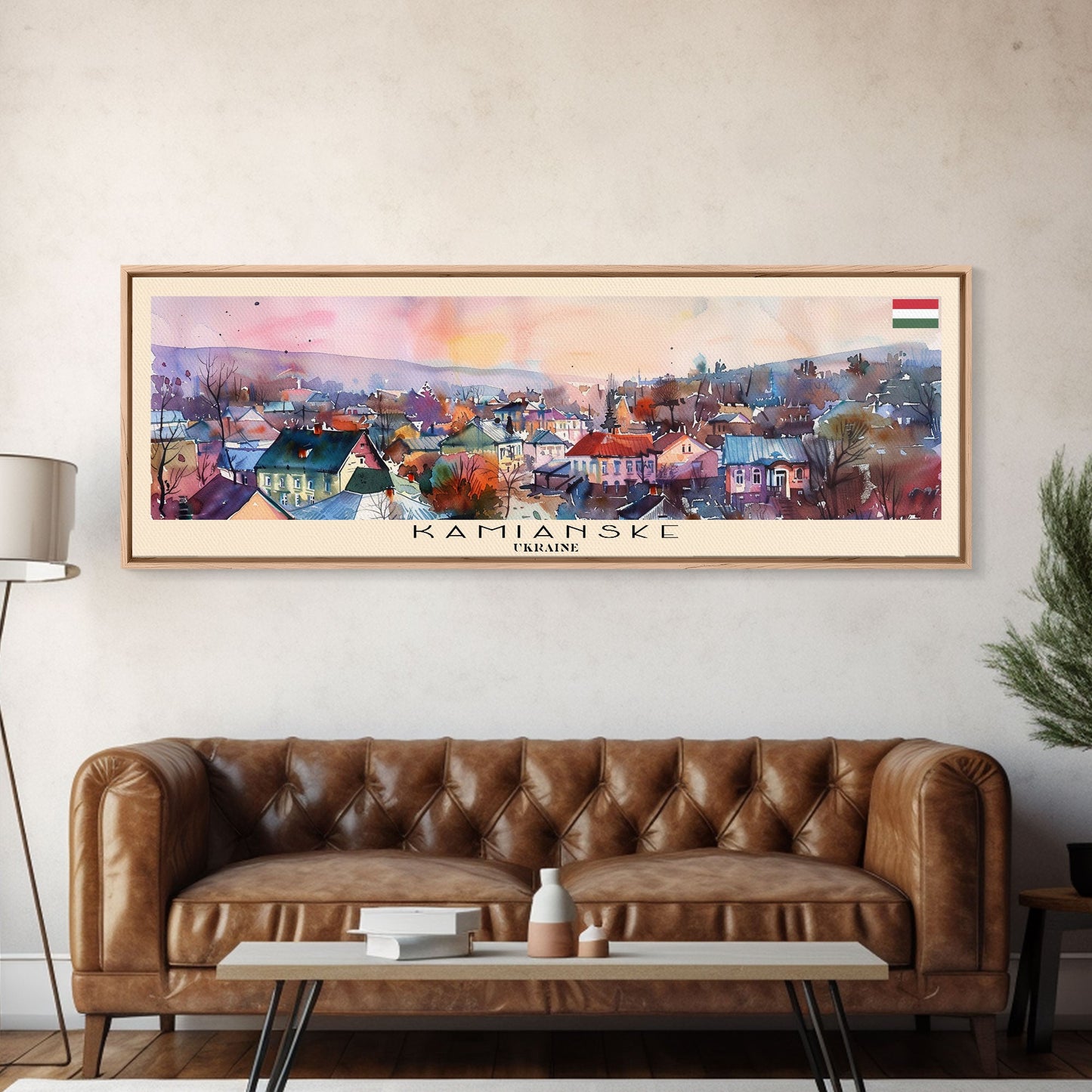 Kamianske Ukraine Wall Art, Panoramic Travel Poster, Panoramic Framed Canvas Print, City Wall Art, Wall Hanging Home Decor, Travel Art