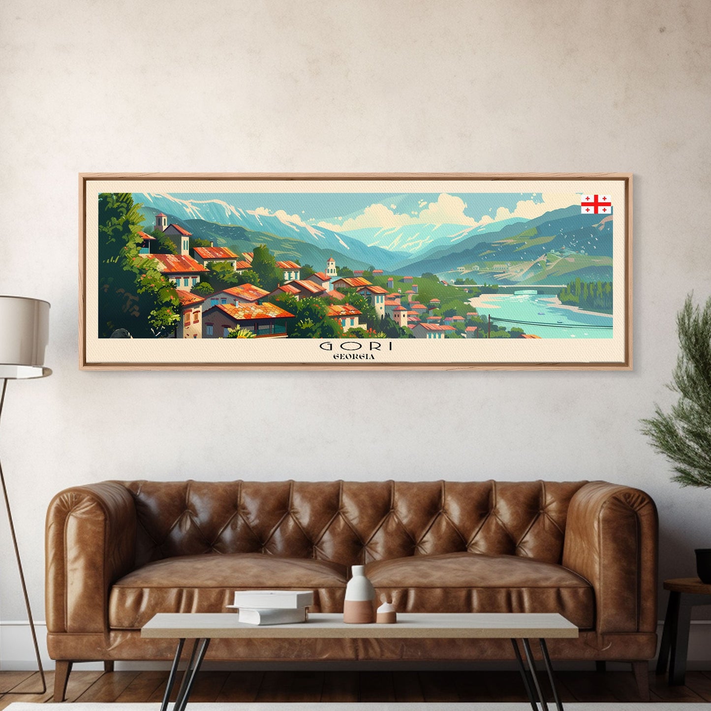 Gori Georgia Travel Print Wall Art, Panoramic City Art, Travel Art, Wall Decor, Vacation Gift, Framed Canvas Print Or Metal Art