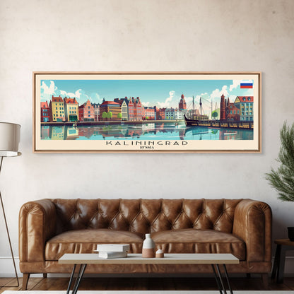 Kaliningrad Russia Travel Print Wall Art, Panoramic City Art, Travel Art, Wall Decor, Vacation Gift, Framed Canvas Print Or Metal Art