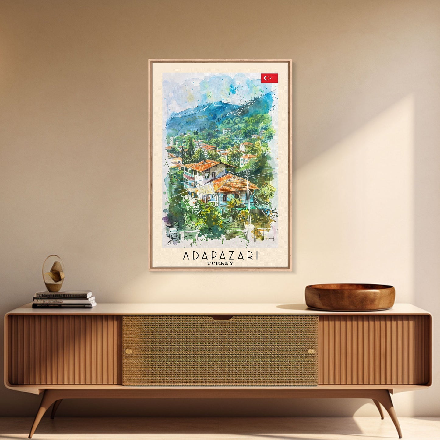 Lush Adapazarı Turkey Greenery Scene, Framed Canvas Print, Bedroom Wall Art, Nature Style, Perfect Home Decor