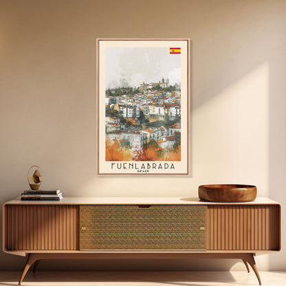 Fuenlabrada, Spain Travel Poster Art, Framed Canvas Print for Living Room or Bedroom, Spanish Wall Art, Home Decoration