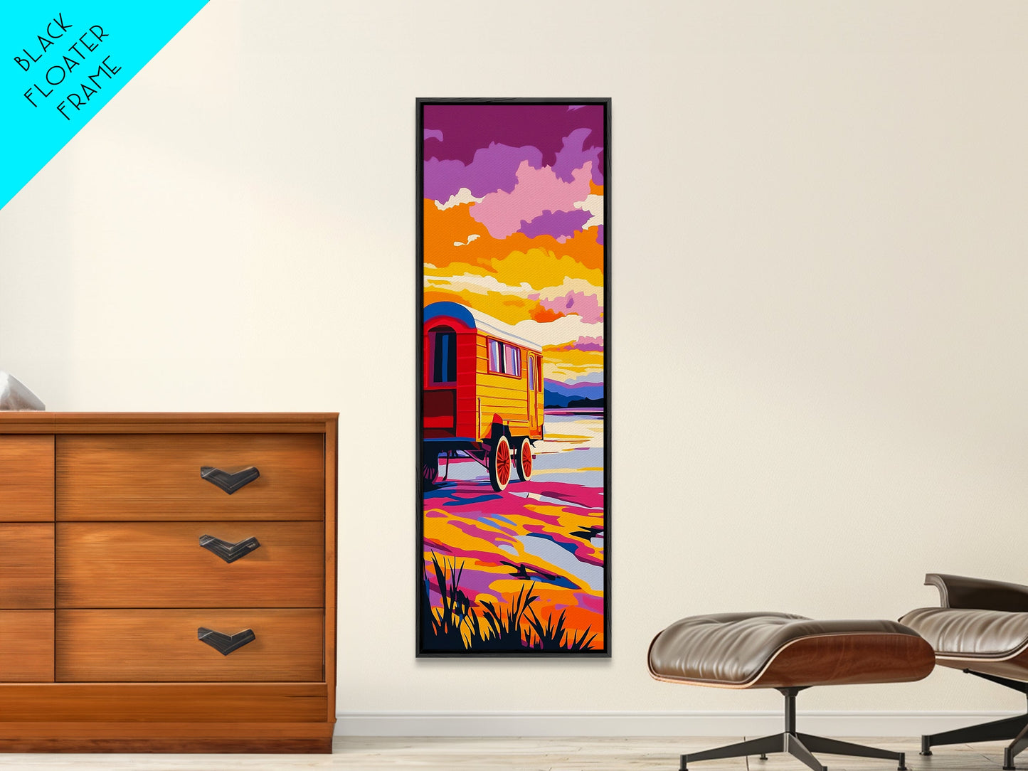 Sunset Wagon Art Canvas Print Southwest Wall Art Boho Art Pink Orange Wall Art Rustic Decor Living Room Art Above Bed Art