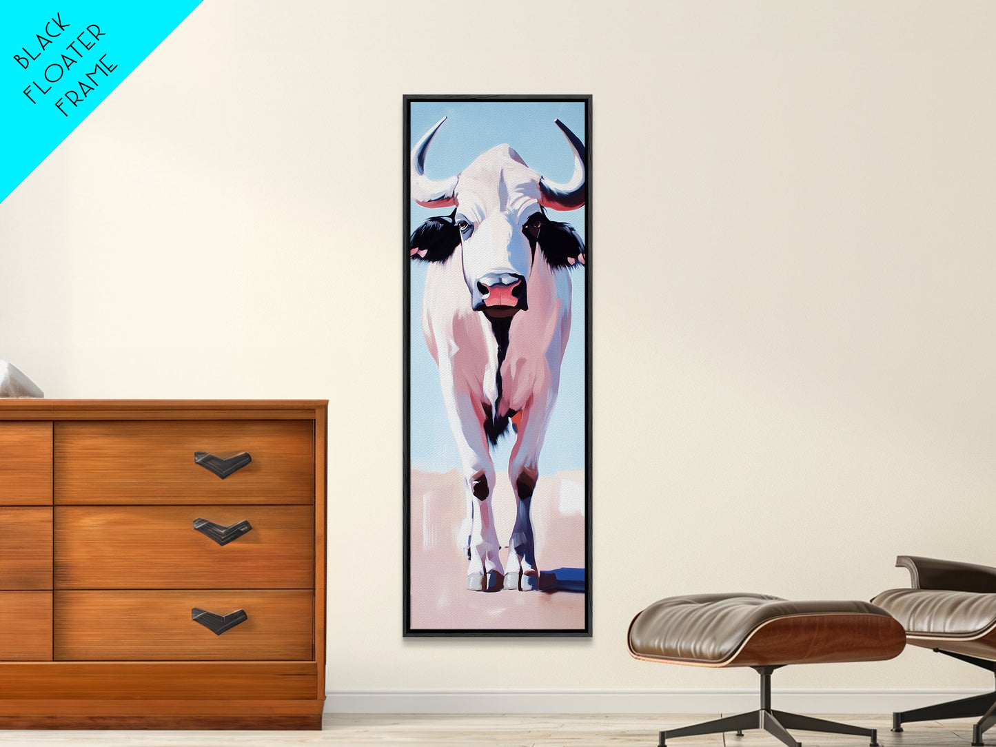 Bison Canvas Print Modern Rustic Wall Art Boho Art Southwest Wall Art Above Bed Art Vertical Wall Art