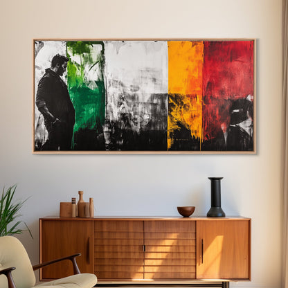 Abstract Portrait, moody art, dark romance painting, chicano art, black and white painting, modern wall decor, Framed Canvas Print